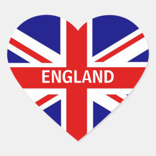 England Heart Sticker Hjärtformat Klistermärke