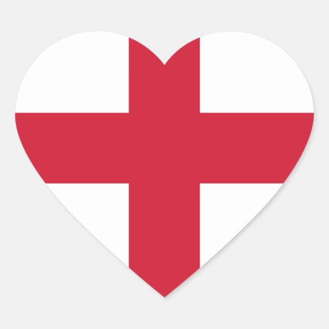 England Hjärtformat Klistermärke (Framsida)