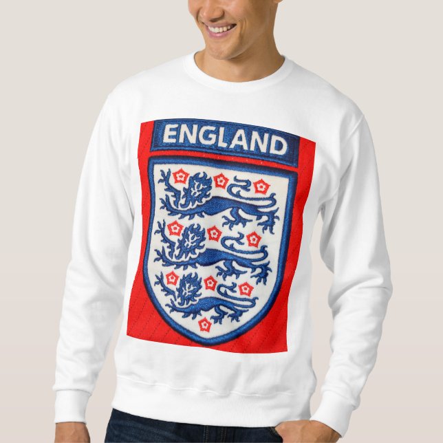 England International Football club badge T-Shirt Lång Ärmad Tröja (Framsida)
