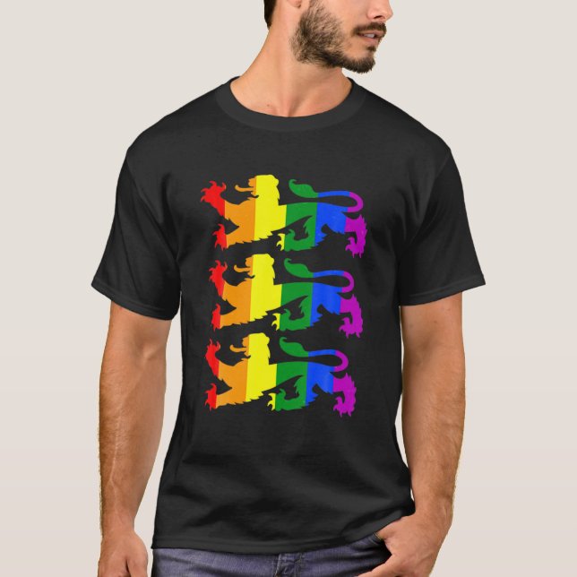 England Internationell Football LGBTQ Rainbow Lejo T Shirt (Framsida)