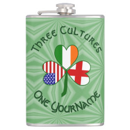 England Ireland USA Shamrock Flagga Personlig Fickplunta
