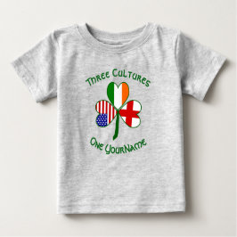 England Ireland USA Shamrock Flagga Personlig T Shirt