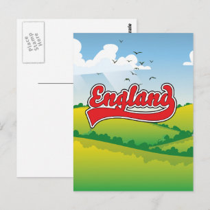 England landsbygd reseinformation affisch vykort