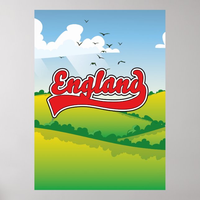 England landsbygd reseskylt poster (Framsidan)