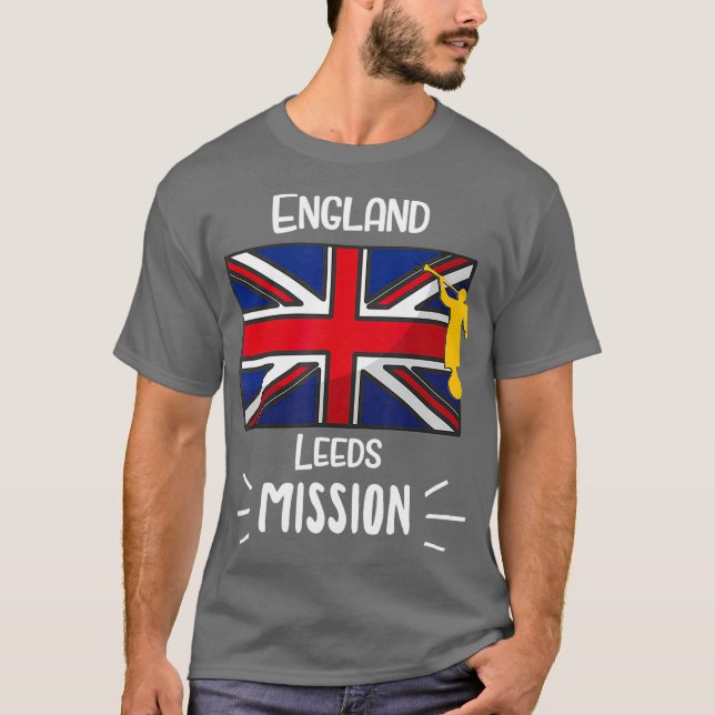 England Leeds Mormon LDS Uppdrag Missionär Gift T Shirt (Framsida)