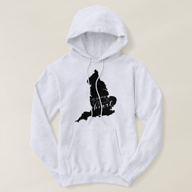 England ligger i mitt hjärta hoodie (Design framsida)