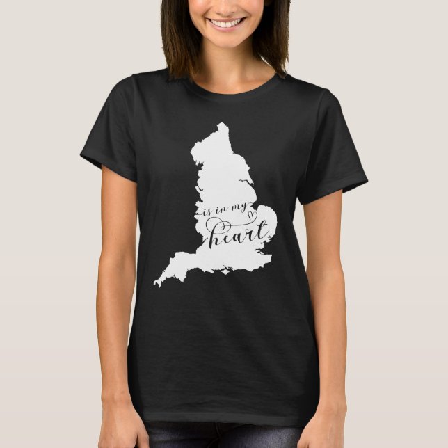 England ligger i mitt hjärta t shirt (Framsida)