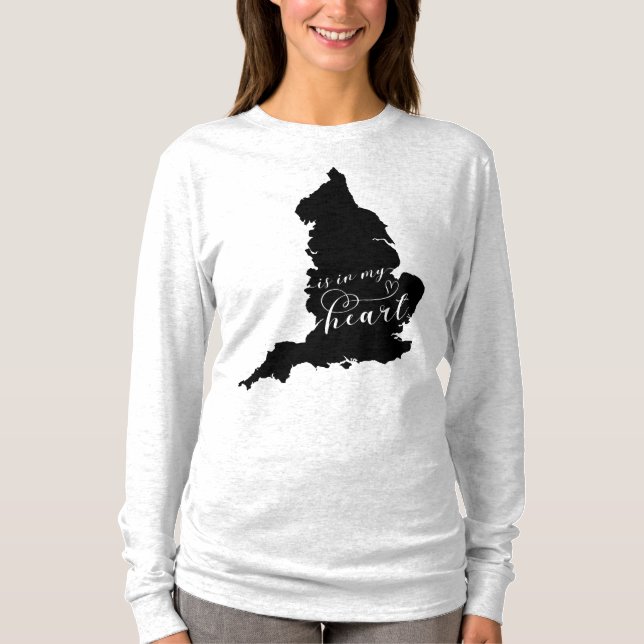 England ligger i mitt hjärta t shirt (Framsida)