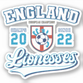 England Lionesses Champions 2022 College Style Klistermärken