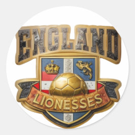 England Lionesses Färg Sticker Runt Klistermärke