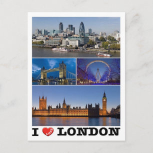 England - London - I Kärlek - Vykort