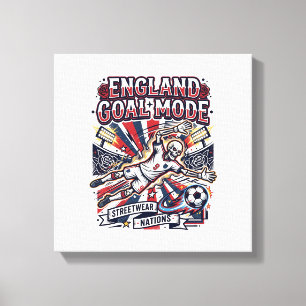 England Mål Läge Skelett Anfallare Nationer Street Canvastryck
