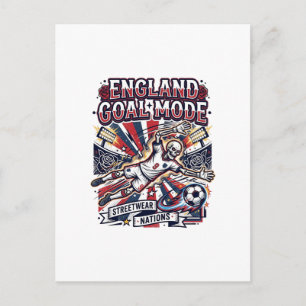 England Mål Läge Skelett Anfallare Nationer Street Vykort