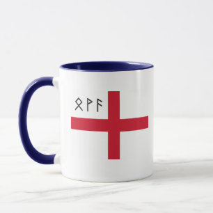 England mugg - flagga med Anglo-Saxon runor