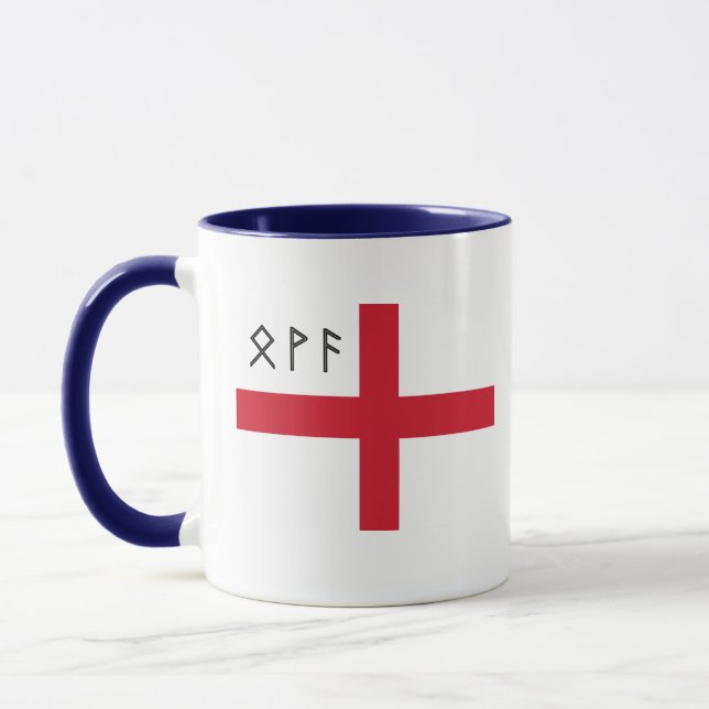 England mugg - flagga med Anglo-Saxon runor (Vänster)