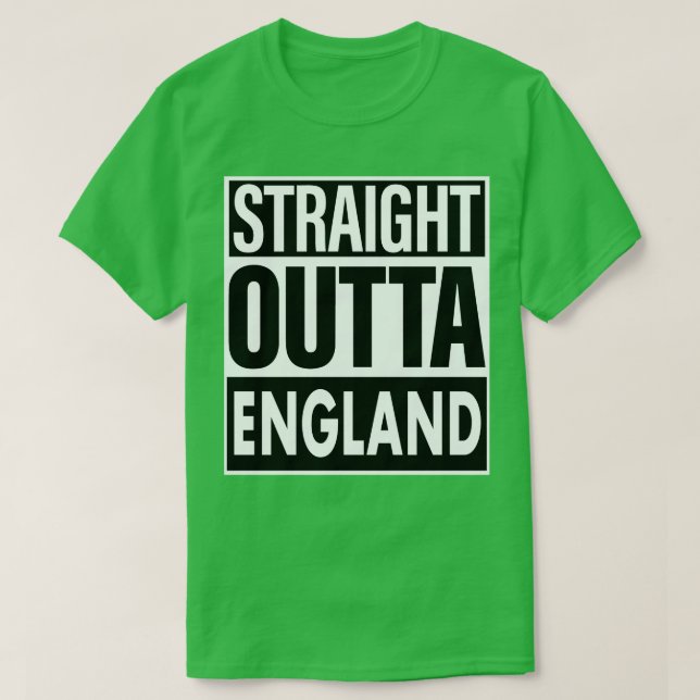England Namn Rak Outta England T Shirt (Design framsida)