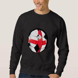 England National Flagga Soccer Ball Fläkt Jersey Lång Ärmad Tröja