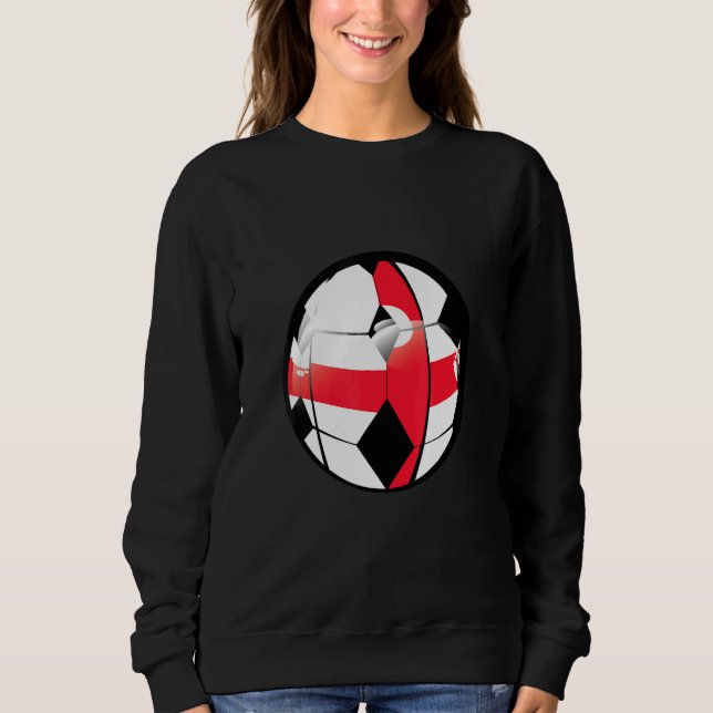 England National Flagga Soccer Ball Fläkt Jersey T Shirt (Framsida)
