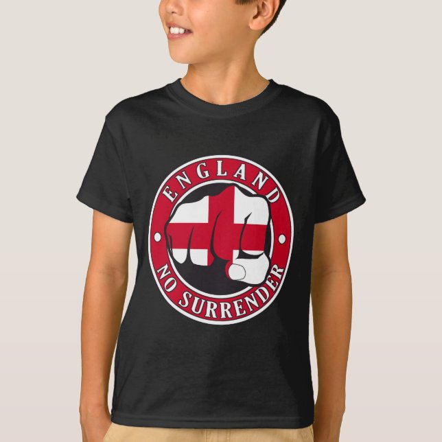England näve "för ingen kapitulation" t shirt (Framsida)