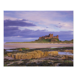 England, Northumberland, Bamburgh slott Fototryck