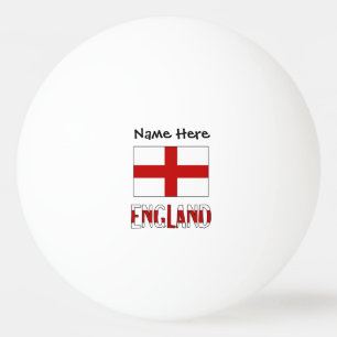 England och engelsk flagga med ditt namn pingisboll