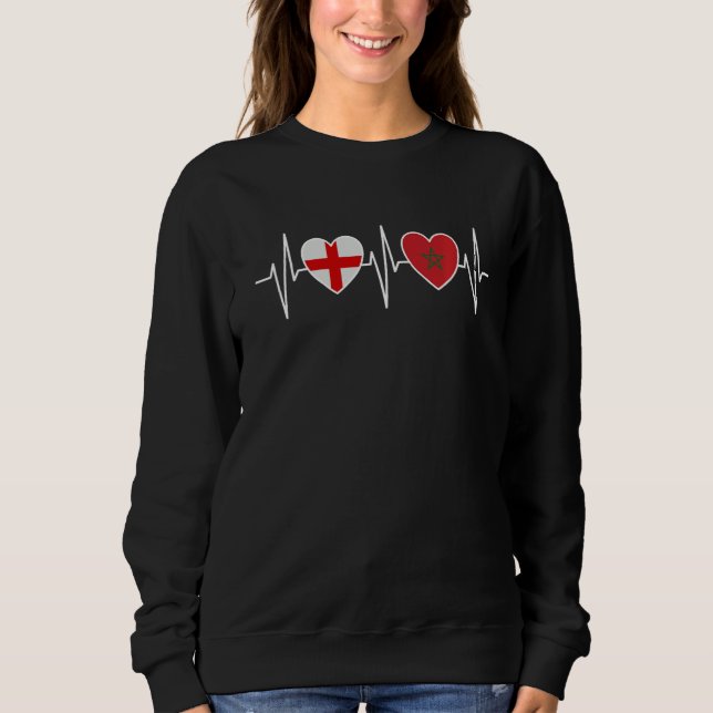 England och Marocko marockanska Flagga Flaggor T Shirt (Framsida)