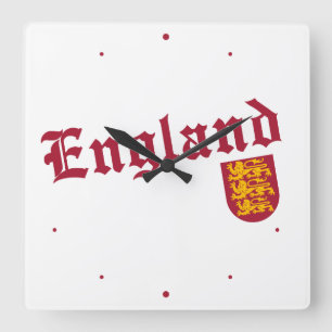England och vapensköld fyrkantig klocka