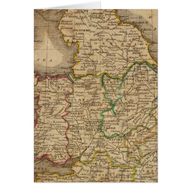 England och Wales 4 Hälsningskort (Framsidan)