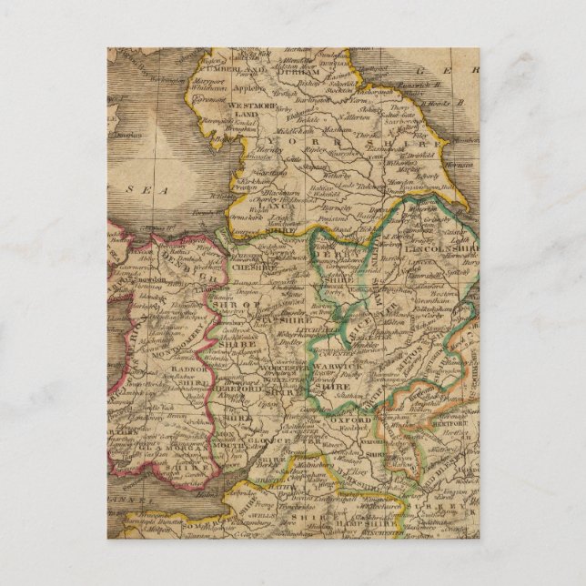 England och Wales 4 Vykort (Framsida)