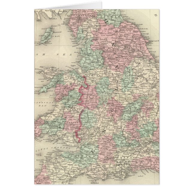 England och Wales 5 Hälsningskort (Framsidan)