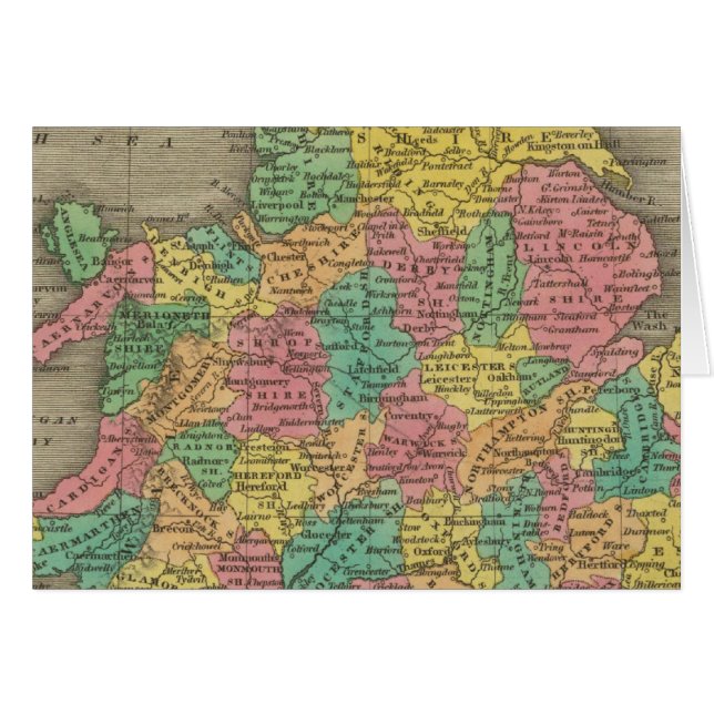 England och Wales Hälsningskort (Framsidan Horizontal)