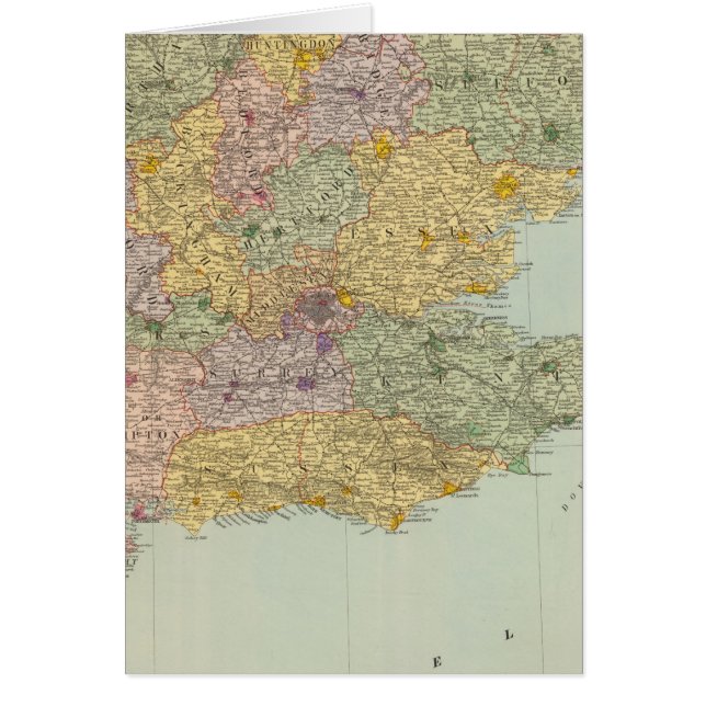 England och Wales sydöstra Hälsningskort (Framsidan)