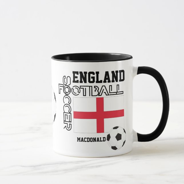ENGLAND Personlig Fotboll Mugg (Höger)