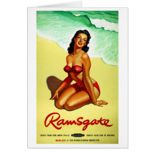 England Ramsgate återställd vintage resoraffisch Hälsningskort