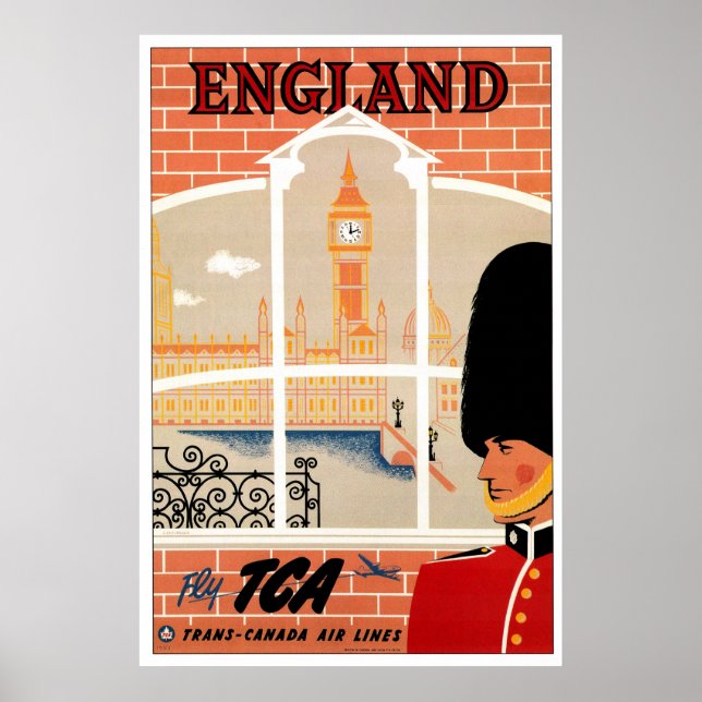 England Retro Travel Poster (Framsidan)