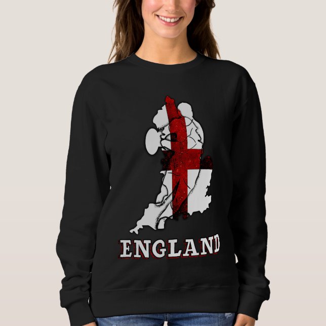 England Rugby English Flag and Rugby Player Silhou T Shirt (Framsida)