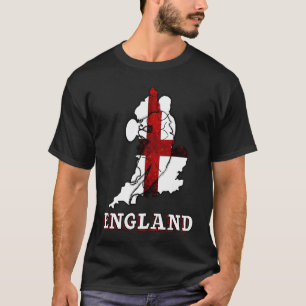England Rugby English Flagga och Rugby Player Silh T Shirt