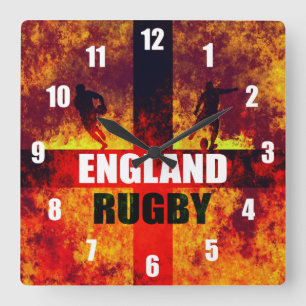 England Rugby Fyrkantig Klocka