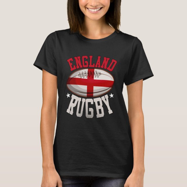 England Rugby Sports Player Engelska Fläkt T Shirt (Framsida)