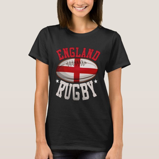 England Rugby Sports Player Engelska Fläkt T Shirt (Framsida)