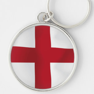 England Rund Silverfärgad Nyckelring