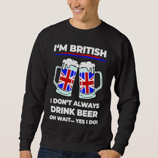 England säger brittisk öl för brittiska människor lång ärmad tröja (Framsida)
