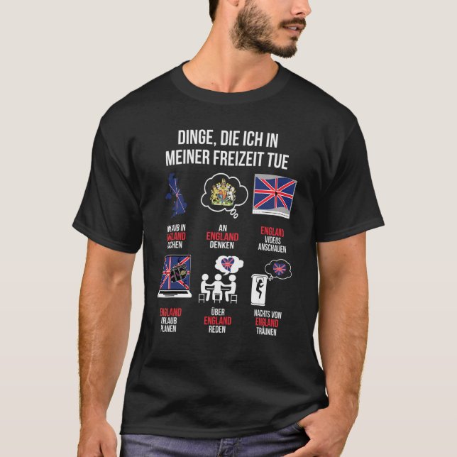 England Saying  Saying Free Time England Uk T Shirt (Framsida)