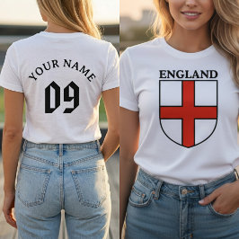 England Shield Crest Personalized Name Number  T Shirt
