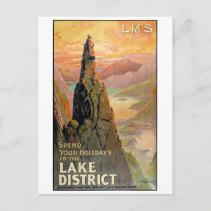 England Sjö District Vintage resor Poster Vykort