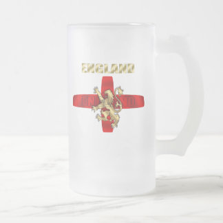 England skisserar logotypen och lejona frostat ölglas