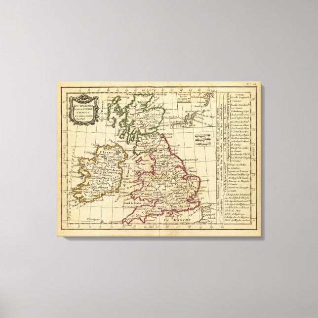 England, Skottland, Irland Canvastryck (Framsida)