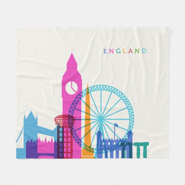 England Skyline Fleecefilt (Framsidan (Horisontell))