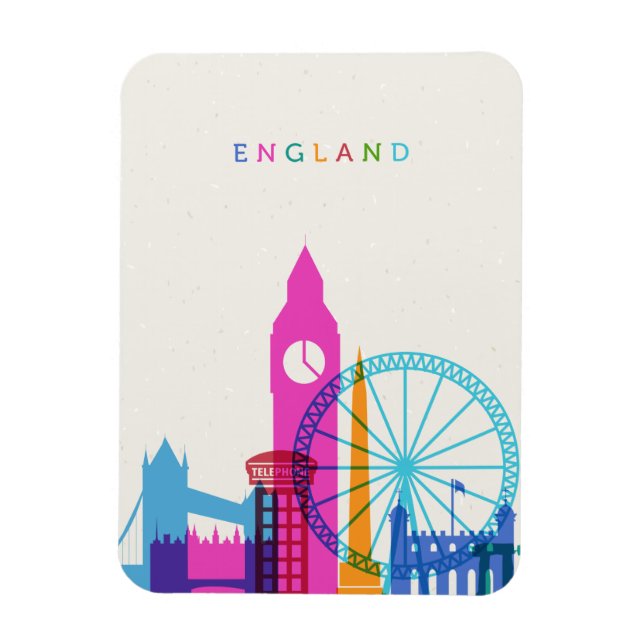 England Skyline Magnet (Vertikal)