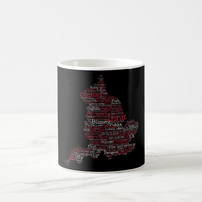 England Slang British Ord Art Karta Kaffemugg (Center)